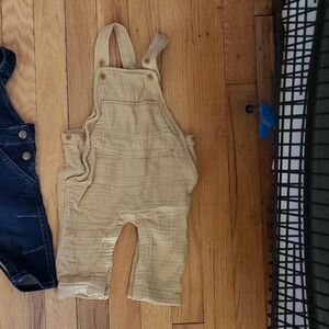 Cozy Tan Kids Overalls
